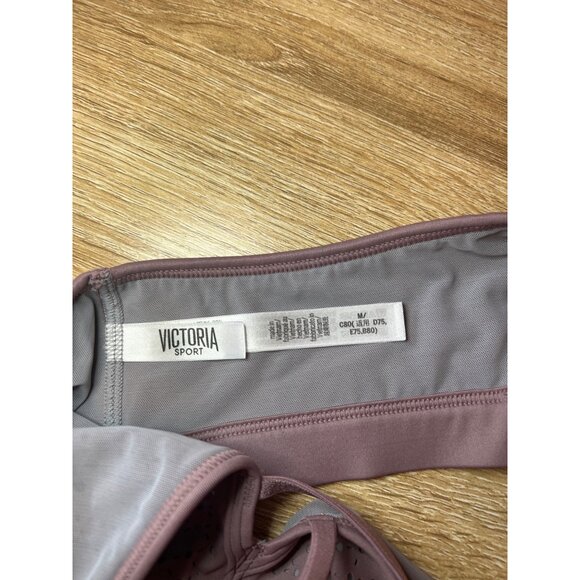 Victoria Sport Mauve Laser-Cut Detail Strappy Back Sports Bra M - Picture 5 of 6